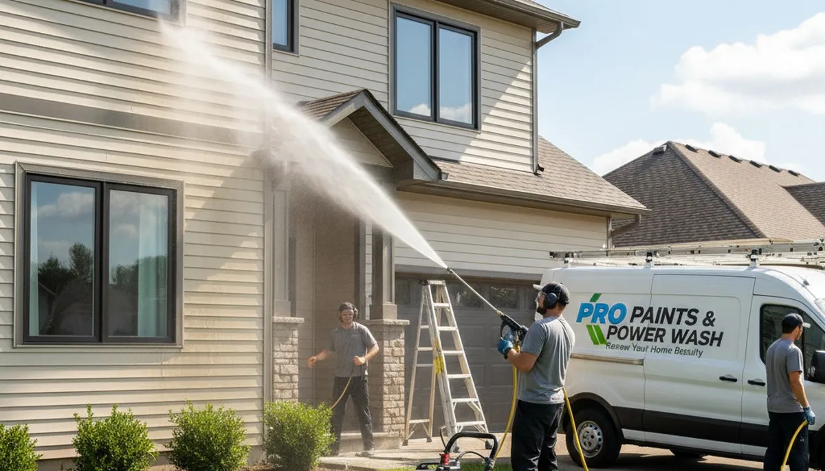 Vinyl siding pressure cleaning in Glendale, AZ for a clean, well-kept exterior of a home